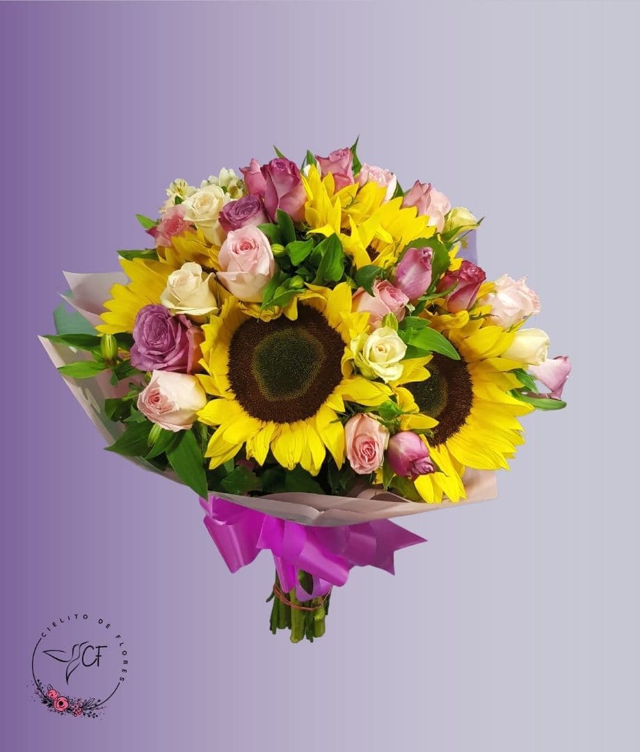 Ramo de Girasoles con Rosas