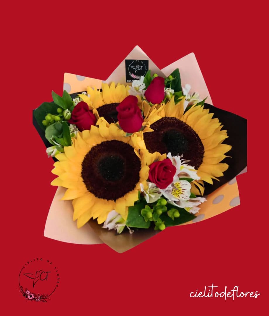 Ramo Mediano Girasoles y Rosas