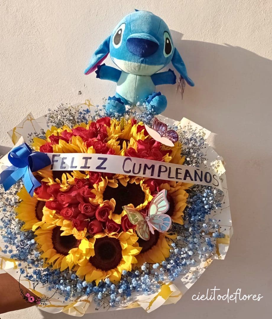 Bouquet feliz cumpleaños peluche
