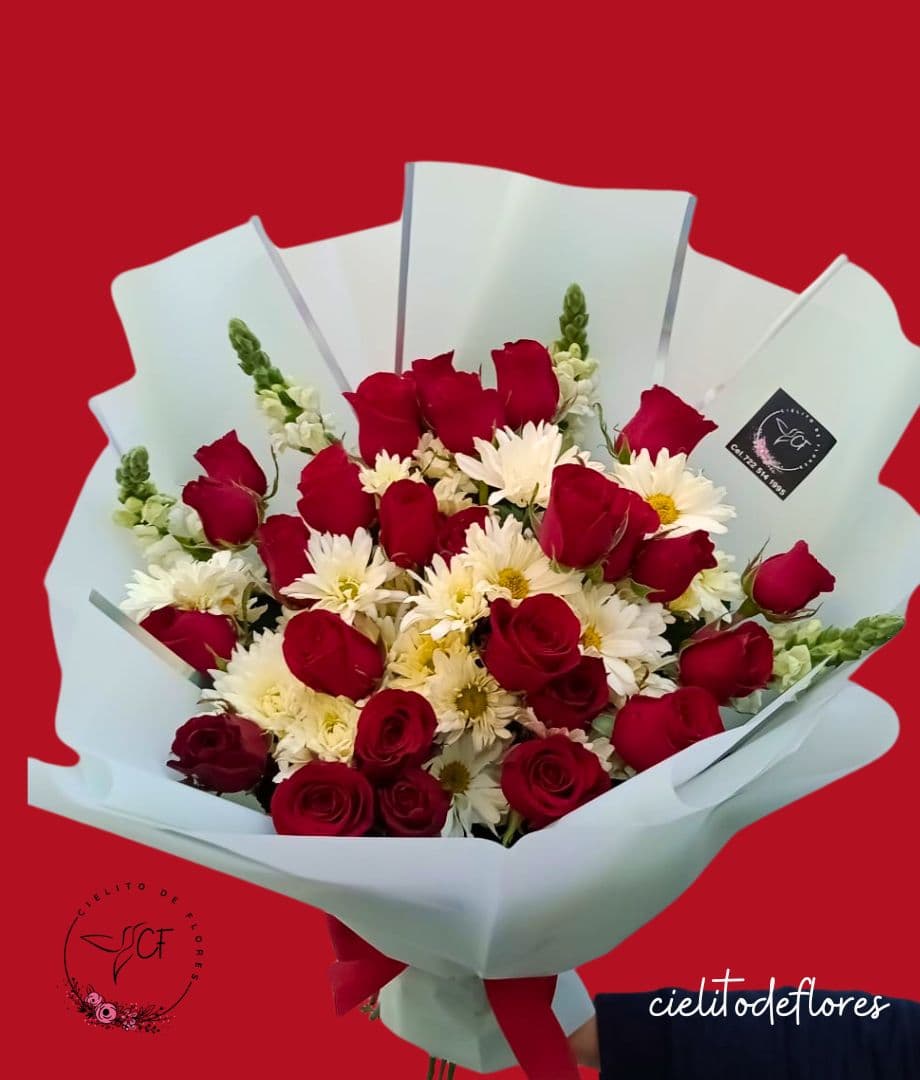 Ramo Rosas Rojas y Margaritas